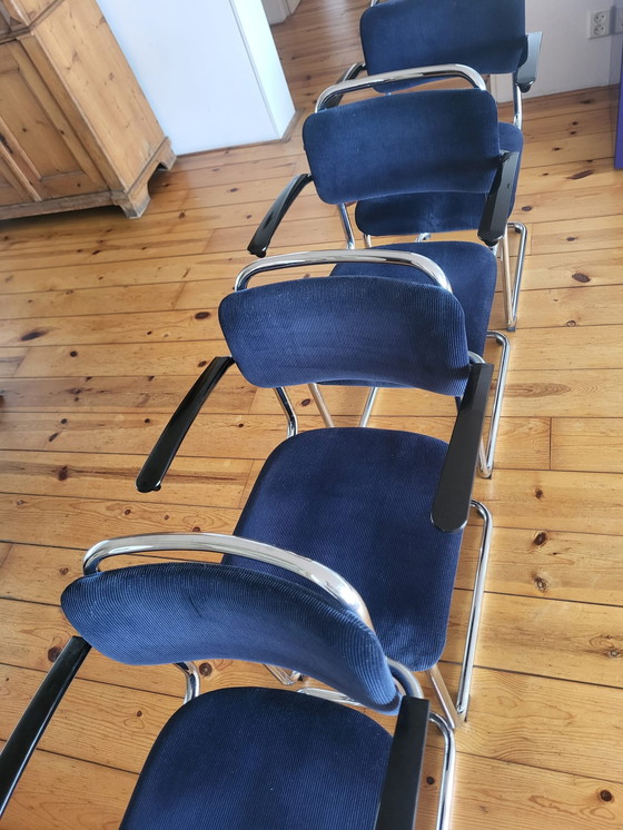 Image 1 of 4x Silla Gebr van der Stroom modelo Gispen 201