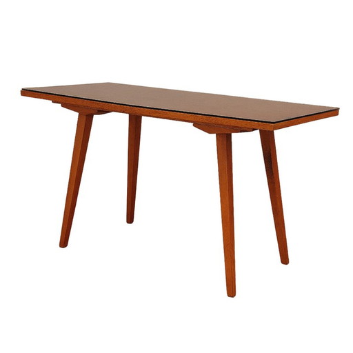 Vintage beech and glass coffee table by Tatra Nabytok, Czechoslovakia 1960