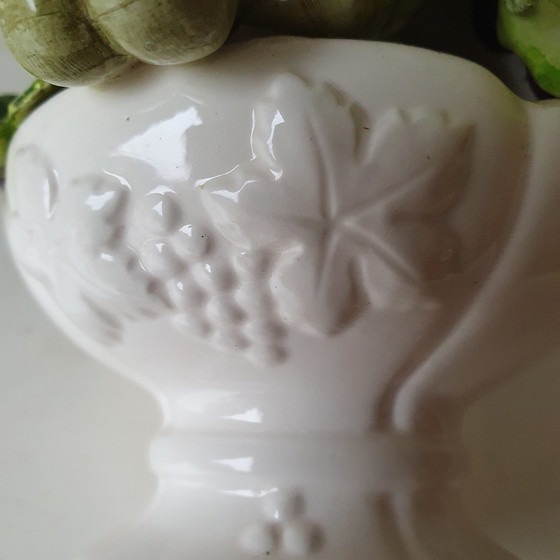 Image 1 of Ceramic Fruit Basket With Grapes