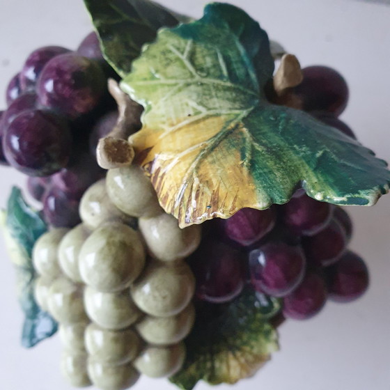 Image 1 of Ceramic Fruit Basket With Grapes