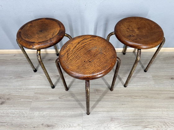 Image 1 of Three Industrial Stools