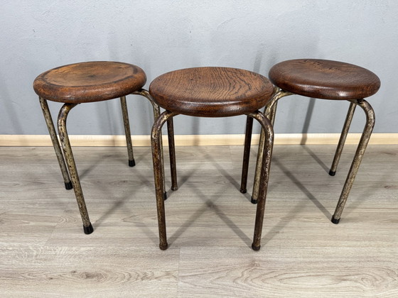 Image 1 of Three Industrial Stools