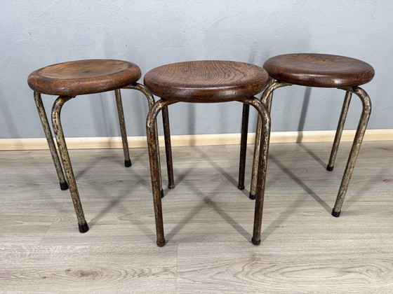 Image 1 of Three Industrial Stools