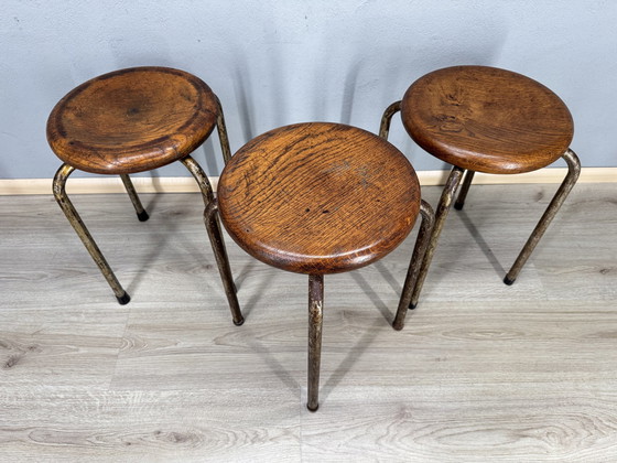 Image 1 of Three Industrial Stools
