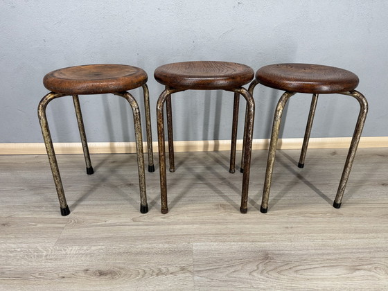Image 1 of Three Industrial Stools