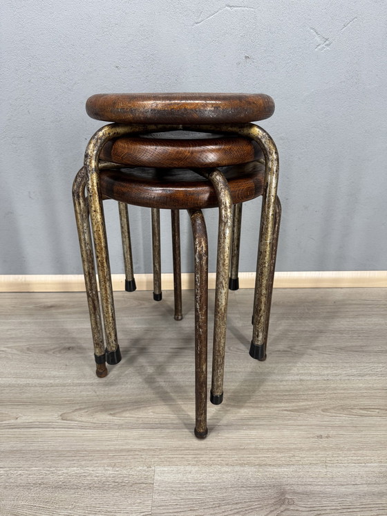 Image 1 of Three Industrial Stools