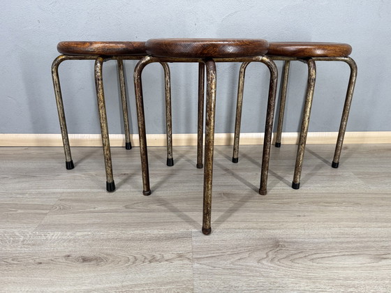 Image 1 of Three Industrial Stools