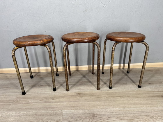 Image 1 of Three Industrial Stools