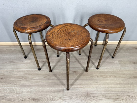 Image 1 of Three Industrial Stools