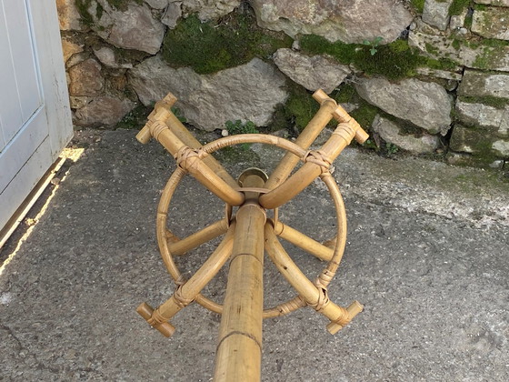 Image 1 of Appendiabiti vintage in rattan a forma di pappagallo, anni &#39;70