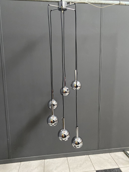 Chrome 6 ball sphere lamp 1960s