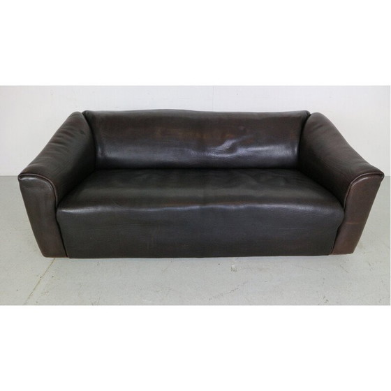 Image 1 of Vintage 2-seater sofa "DS-47" in dark brown buffalo leather for De Sede, Switzerland 1970