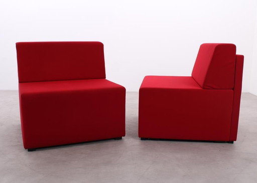 2X Armchair König+Neurath Net.Work.Place Red