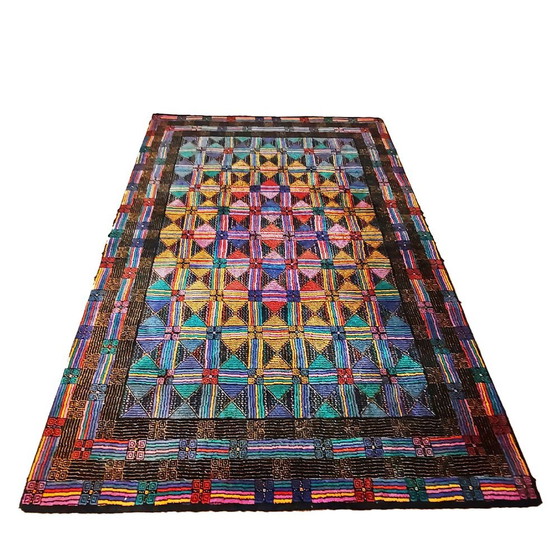 Image 1 of 1980S Geometric Rug "Palio" By Missoni For T&J Vestor In Pure Wool.