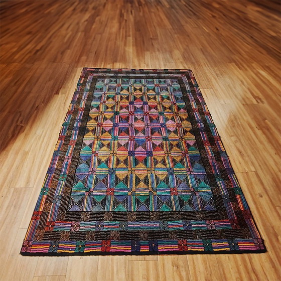 Image 1 of 1980S Geometric Rug "Palio" By Missoni For T&J Vestor In Pure Wool.