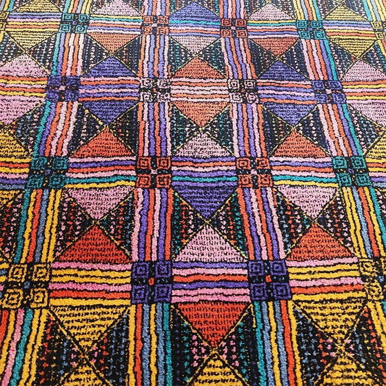 Image 1 of 1980S Geometric Rug "Palio" By Missoni For T&J Vestor In Pure Wool.