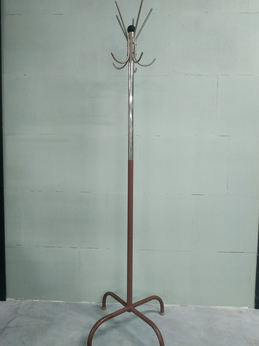 Vintage Industrial Metal Chrome Coat Rack (2 Pieces/Colors Present)
