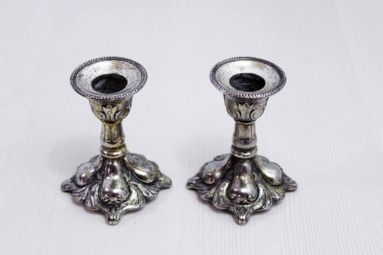 Image 1 of Pair Of Rococo Candleholders