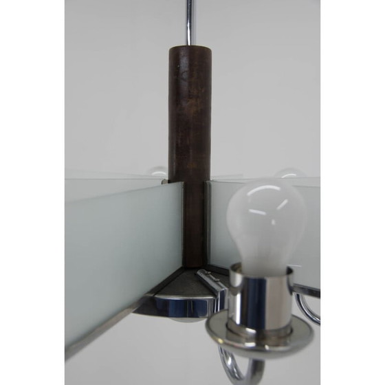 Image 1 of Lampadario cromato vintage art déco a 6 fiamme, 1940