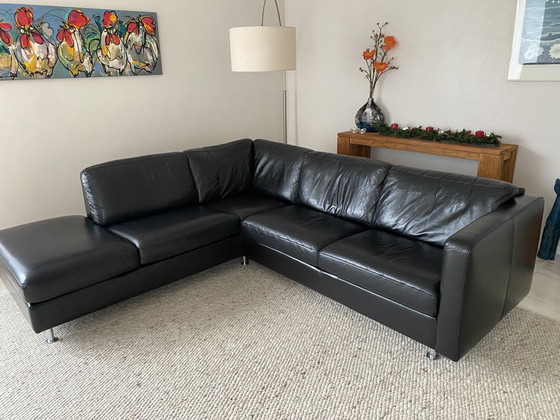 Image 1 of Montel Black Corner Sofa