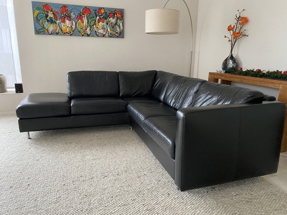 Image 1 of Montel Black Corner Sofa