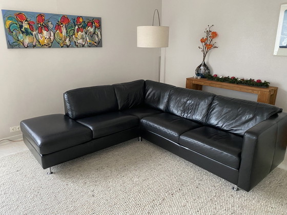 Image 1 of Montel Black Corner Sofa