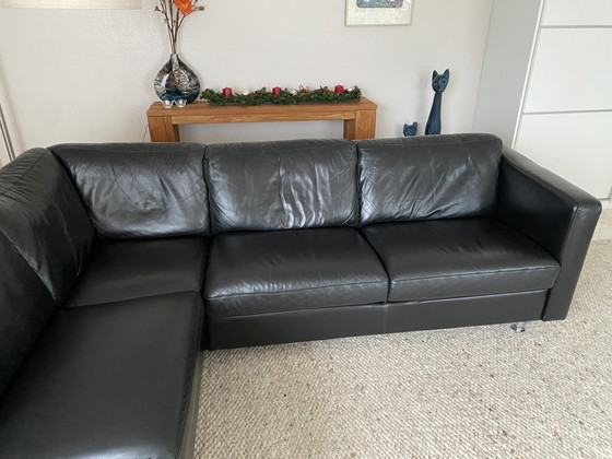 Image 1 of Montel Black Corner Sofa