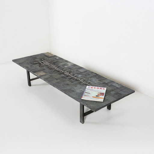 Brutalist Brazilian Stone Coffee Table By Pia Manu, 1960