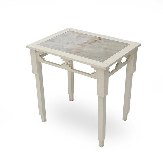 Image 1 of Pair of vintage consoles with marble top, 1930s