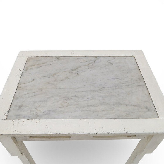 Image 1 of Pair of vintage consoles with marble top, 1930s