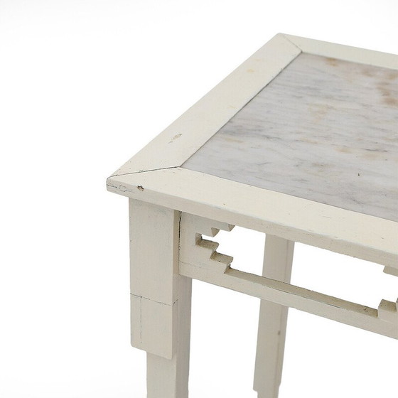 Image 1 of Pair of vintage consoles with marble top, 1930s