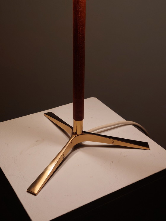 Image 1 of 1X J.T.Kalmar table lamp 50s rosewood brass