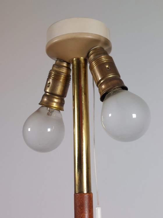 Image 1 of 1X J.T.Kalmar table lamp 50s rosewood brass