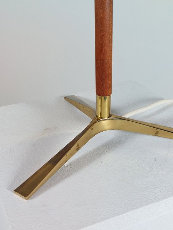 Image 1 of 1X J.T.Kalmar table lamp 50s rosewood brass