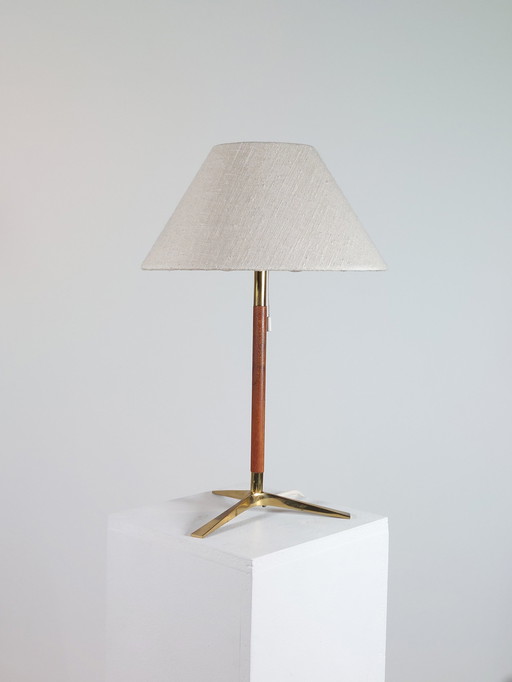 1X J.T.Kalmar table lamp 50s rosewood brass