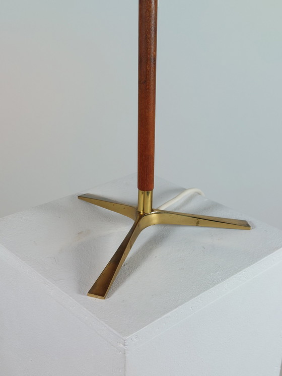 Image 1 of 1X J.T.Kalmar table lamp 50s rosewood brass