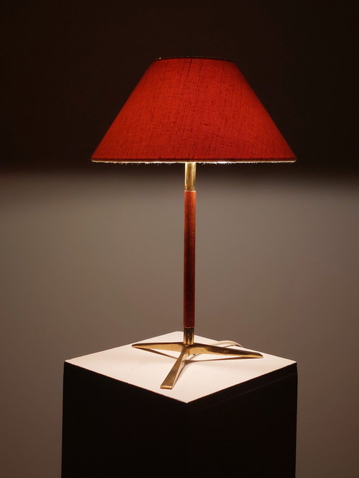 1X J.T.Kalmar table lamp 50s rosewood brass