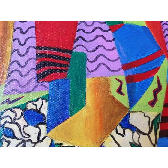 Image 1 of Dipinto acrilico vintage "Perplessità" di Jocelyne Hoffelt, 2021