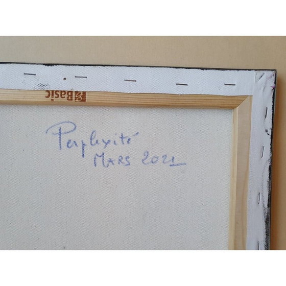 Image 1 of Dipinto acrilico vintage "Perplessità" di Jocelyne Hoffelt, 2021