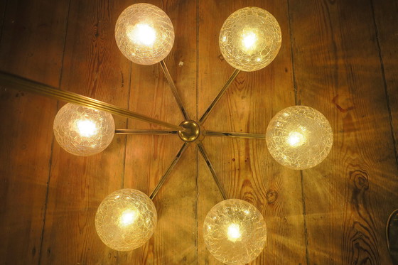 Image 1 of Angelo Brotto Gold-Plated Brass Chandelier For Esperia