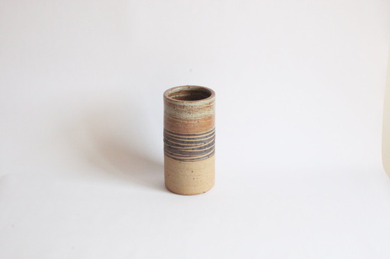 Image 1 of Tue Poulsen Cylindrical Ceramic Vase, Denmark 1970S.