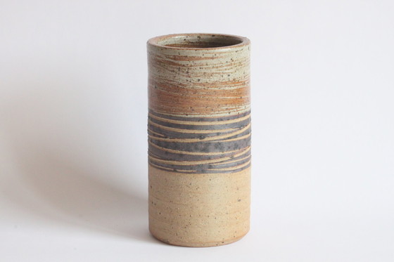 Image 1 of Tue Poulsen Cylindrical Ceramic Vase, Denmark 1970S.