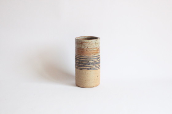 Image 1 of Tue Poulsen Cylindrical Ceramic Vase, Denmark 1970S.