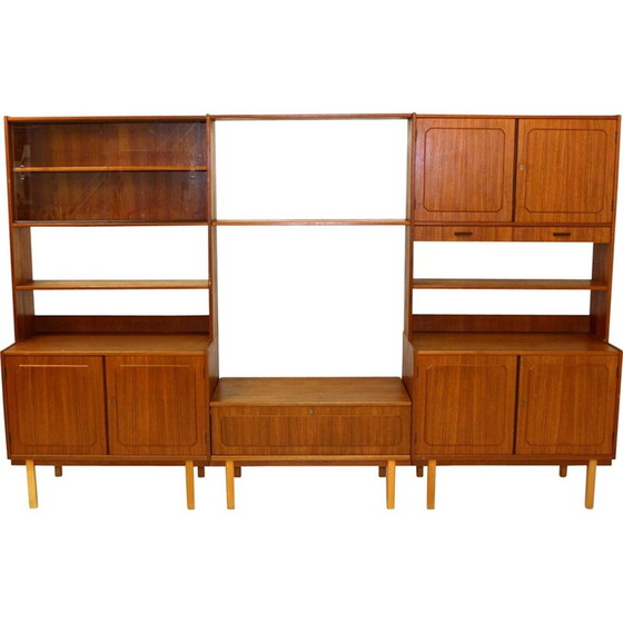 Image 1 of Scandinavian teak and beech bookcase by Brantorps 1960 Sweden