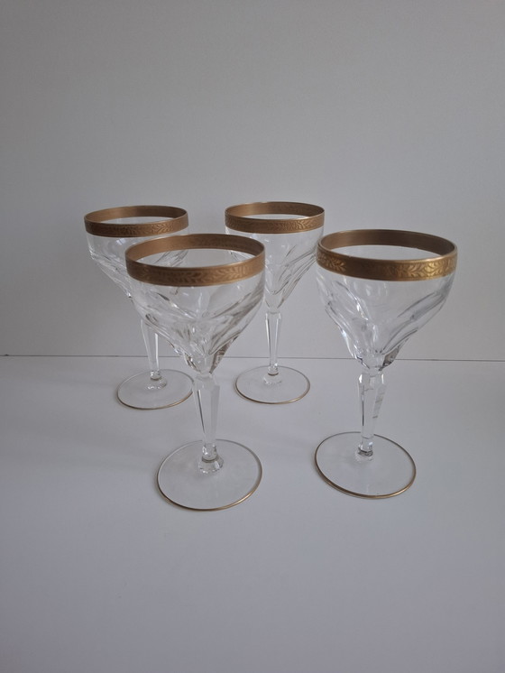 Image 1 of Rare Crystal Wine Glasses Set Of 4 Lady Hamilton Oertal Minton Germany