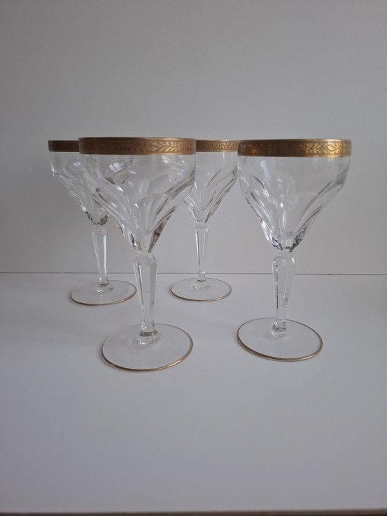 Image 1 of Rare Crystal Wine Glasses Set Of 4 Lady Hamilton Oertal Minton Germany