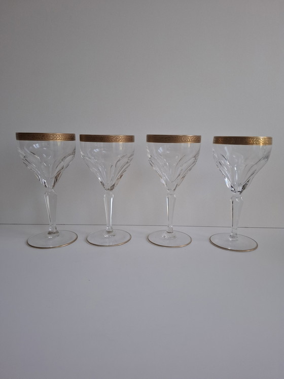 Image 1 of Rare Crystal Wine Glasses Set Of 4 Lady Hamilton Oertal Minton Germany