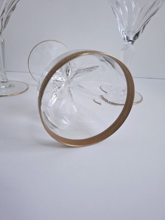 Image 1 of Raro set di 4 bicchieri da vino in cristallo Lady Hamilton Oertal Minton Germania