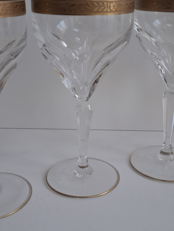 Image 1 of Rare Crystal Wine Glasses Set Of 4 Lady Hamilton Oertal Minton Germany