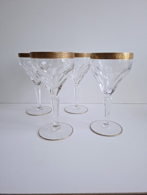 Rare Crystal Wine Glasses Set Of 4 Lady Hamilton Oertal Minton Germany